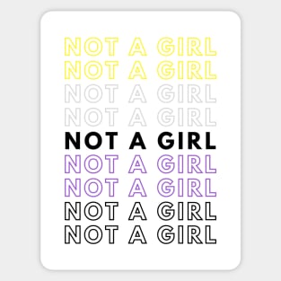 Not A Girl | Nonbinary Pride Gift | Christmas Present for Enby Sticker